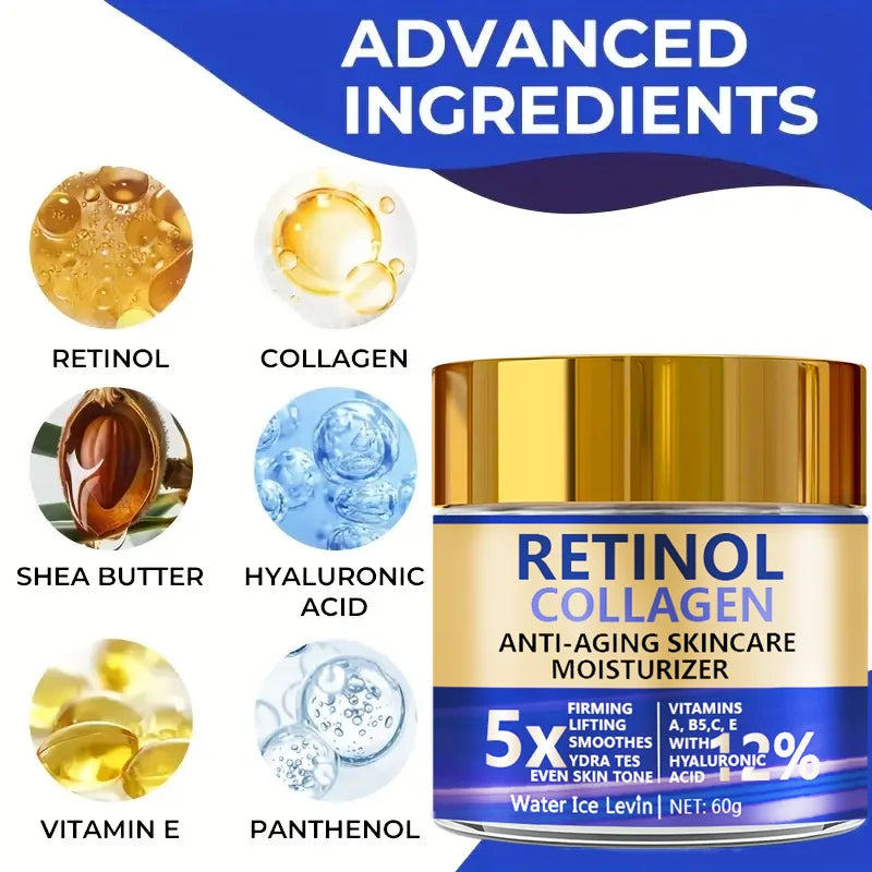 Krem do Twarzy Retinol i Kolagen 60g – Anti-Aging z Kwasem Hialuronowym