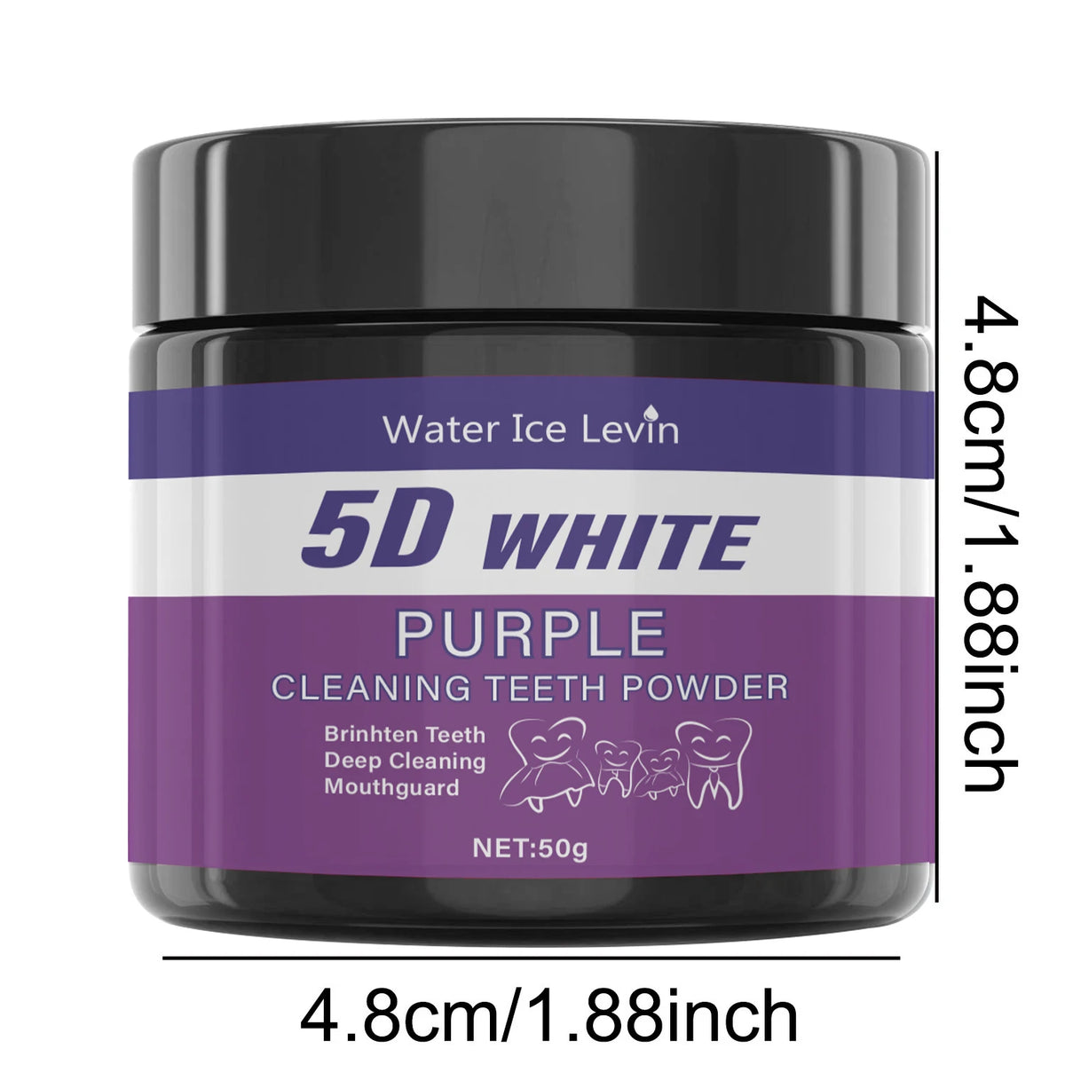 Fioletowy proszek do czyszczenia zębów Water Ice Levin – 50 g
