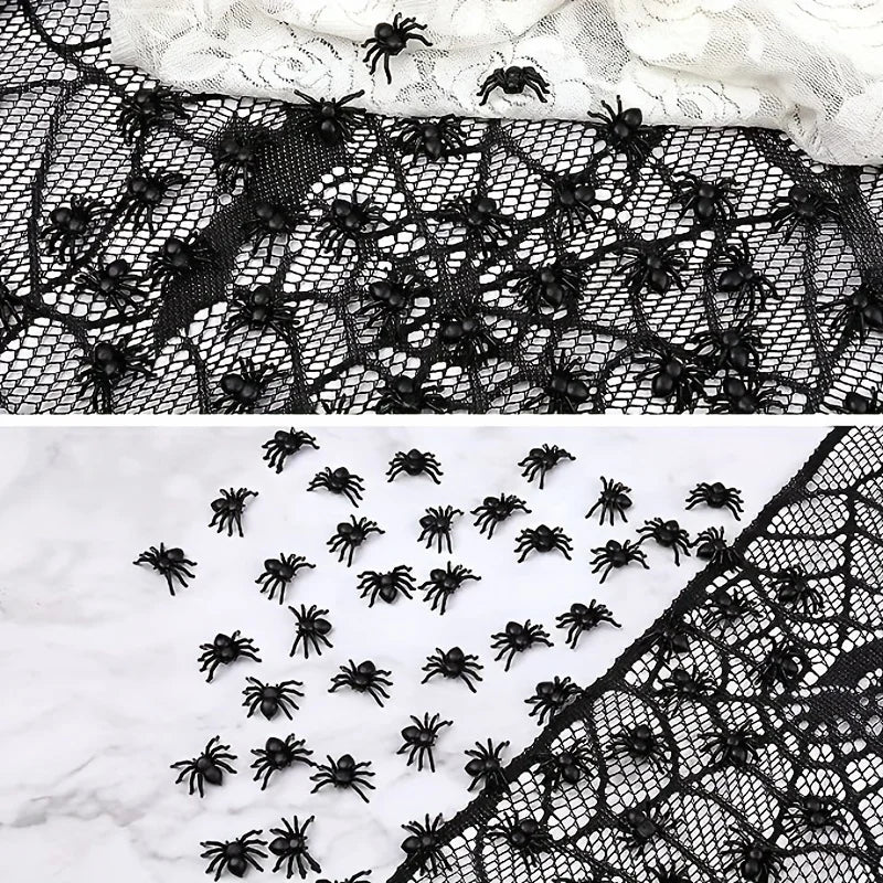 Realistyczne Plastikowe Pająki Halloween – Zestaw 50 lub 100 szt.
