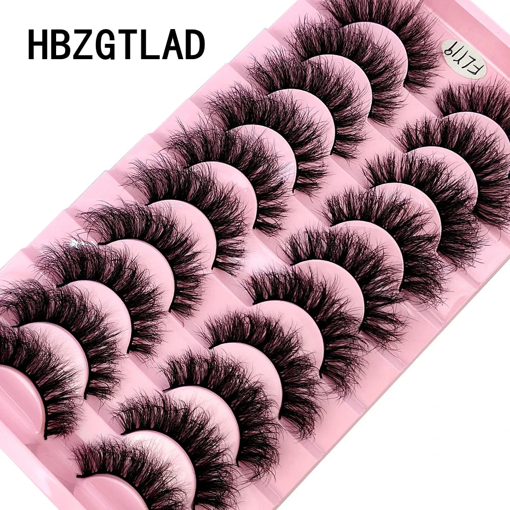 10 par sztucznych rzęs z minki, ręcznie robione, naturalne, 3D, zakręcone