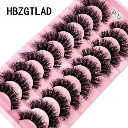 10 par sztucznych rzęs z minki, ręcznie robione, naturalne, 3D, zakręcone