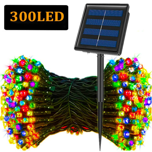Solarne lampki dekoracyjne – 300 LED, 30 m, 8 trybów