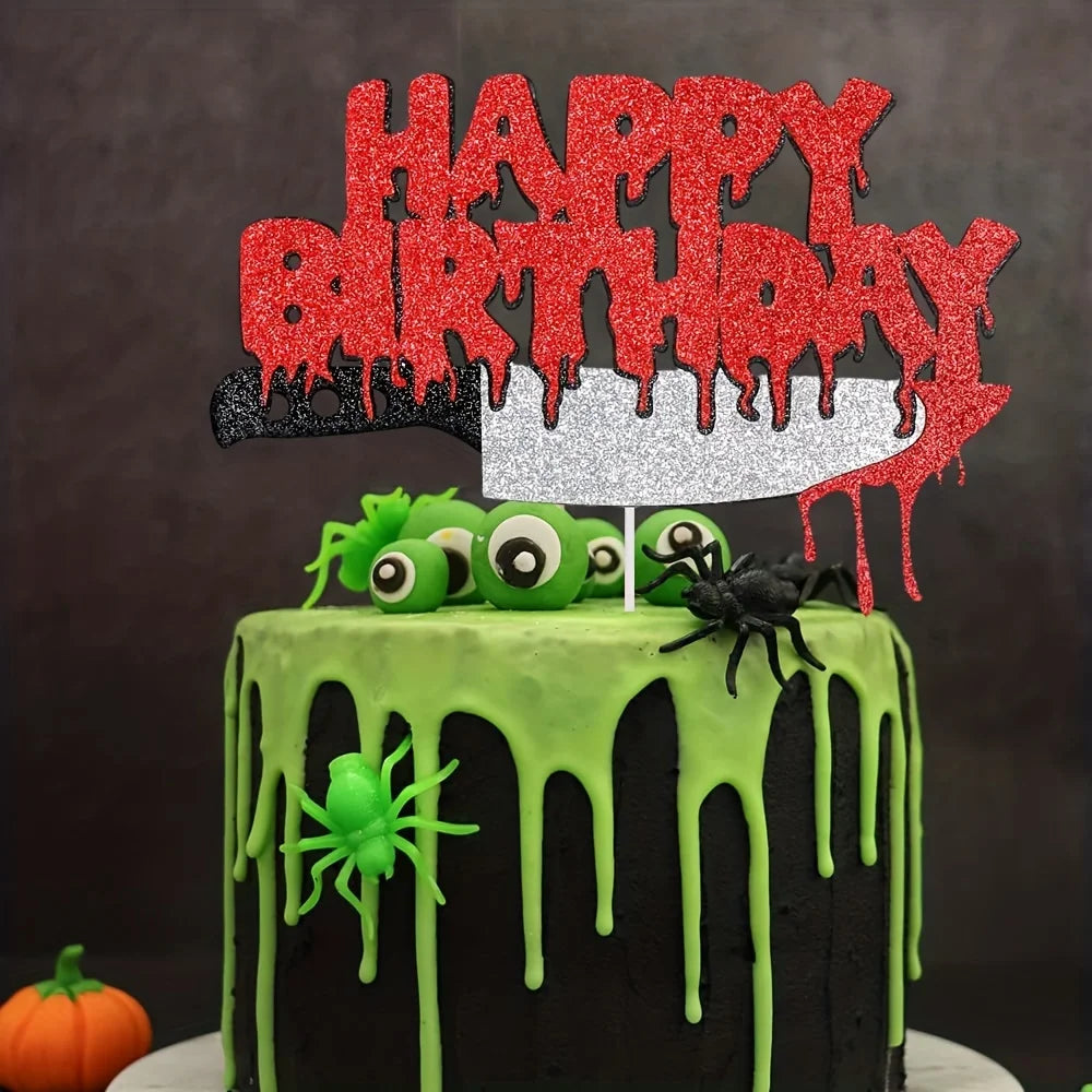 Dekoracja Tortu Halloween Horror – Upiorny Topper na Urodziny i Imprezę