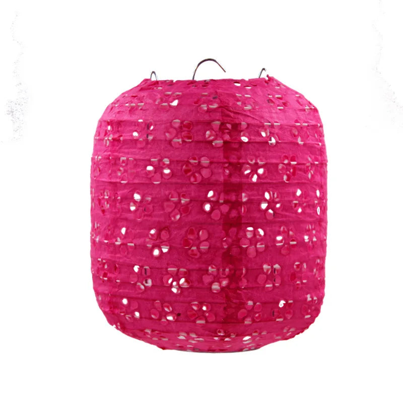 Papierowy Lampion Festiwalowy – Ażurowy, 15 cm lub 20 cm, 10 kolorów