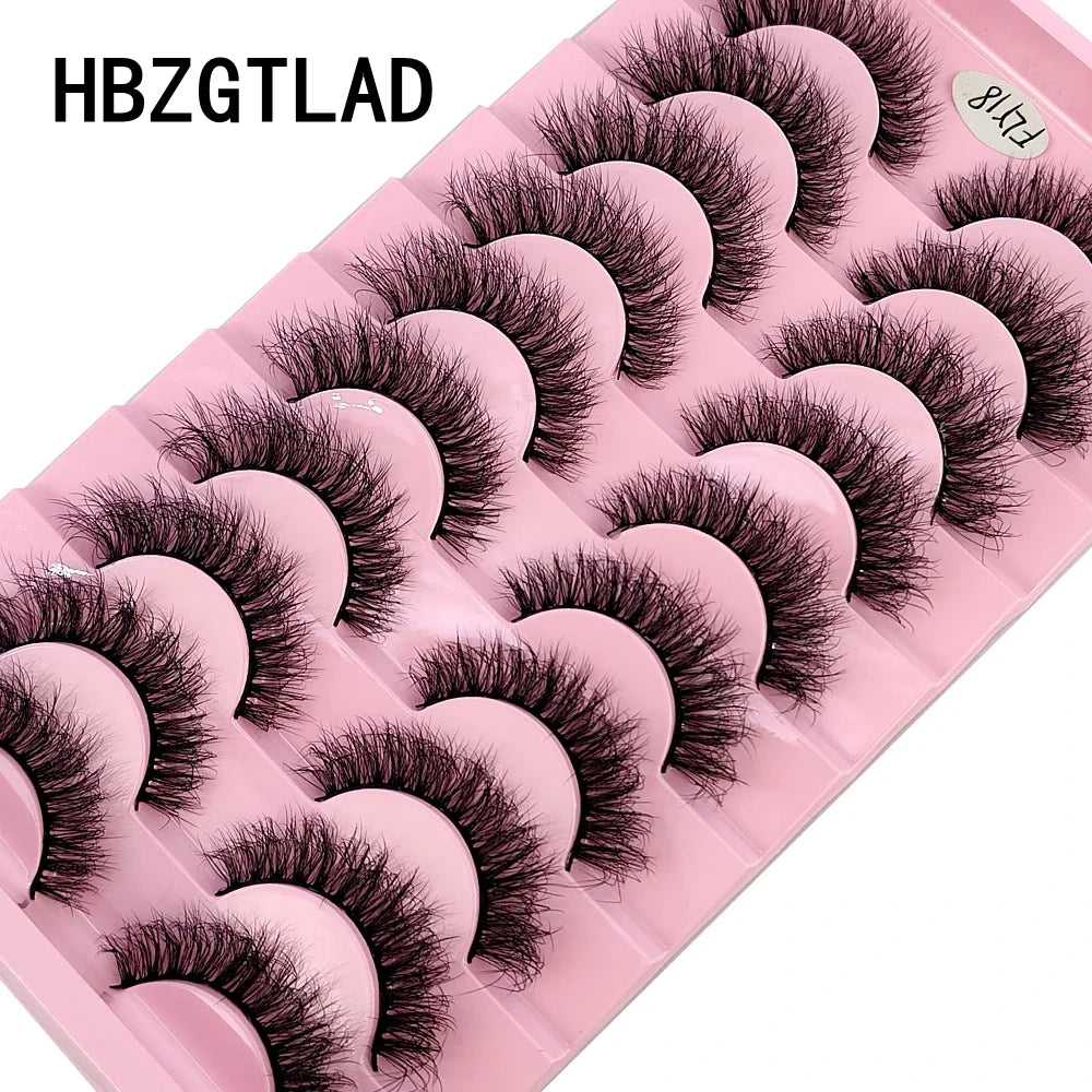 10 par sztucznych rzęs z minki, ręcznie robione, naturalne, 3D, zakręcone