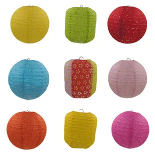 Papierowy Lampion Festiwalowy – Ażurowy, 15 cm lub 20 cm, 10 kolorów
