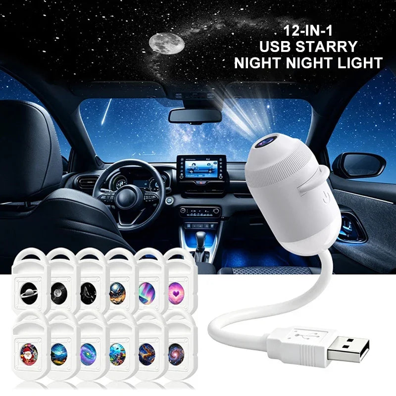 Projektor galaktyki 2 w 1 USB – lampka z wymiennymi wzorami