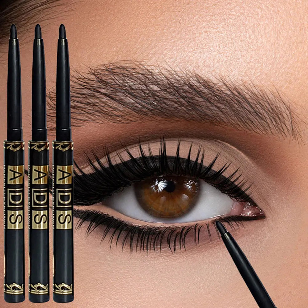 Wodoodporny eyeliner w kredce – czarny, długotrwały, zestaw 3 lub 9 szt.