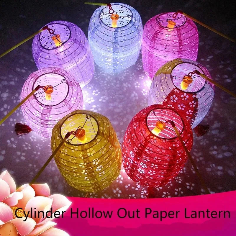 Papierowy Lampion Festiwalowy – Ażurowy, 15 cm lub 20 cm, 10 kolorów
