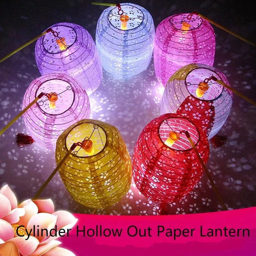 Papierowy Lampion Festiwalowy – Ażurowy, 15 cm lub 20 cm, 10 kolorów