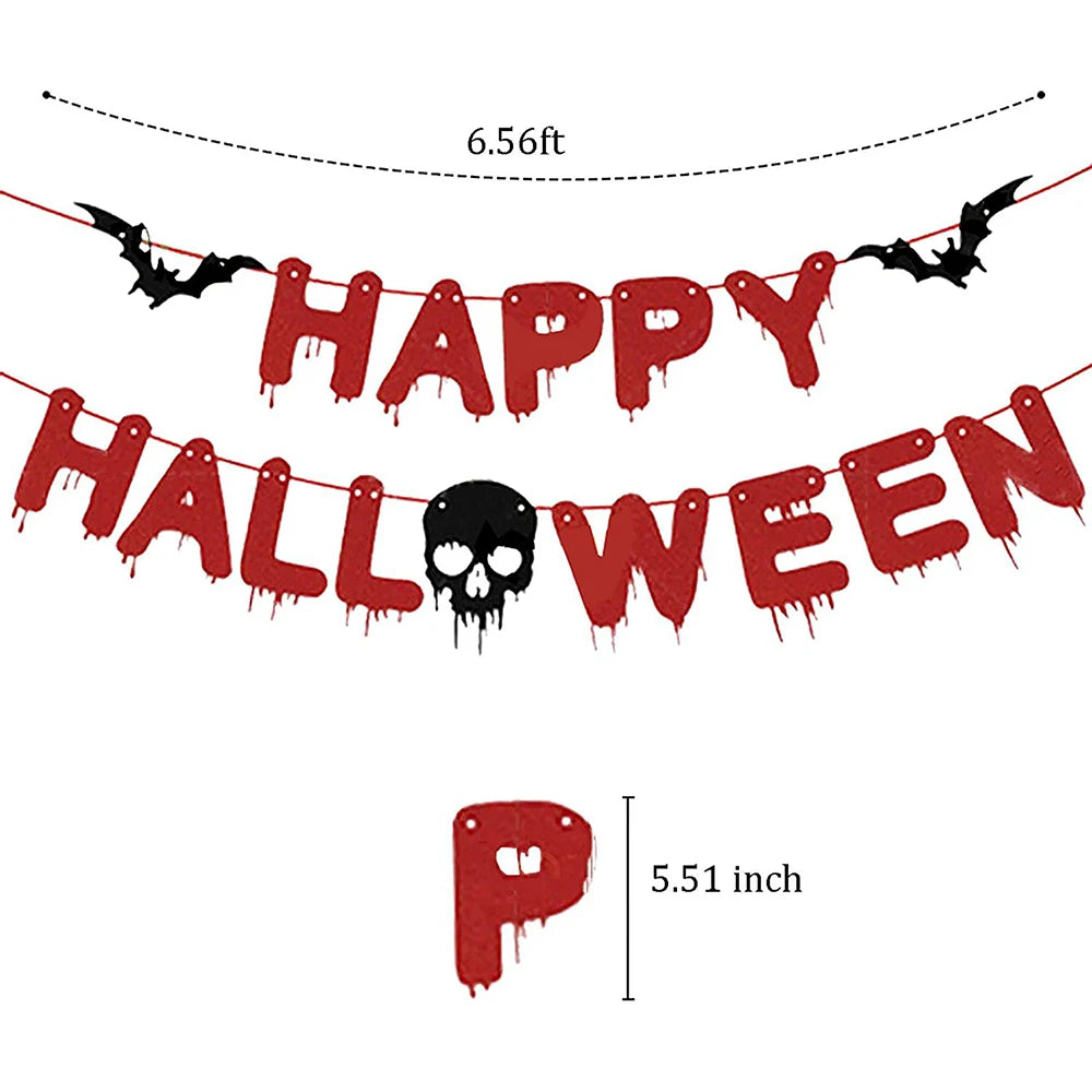 Girlanda Halloween z papieru – zakrwawione noże i dekoracje w stylu horroru