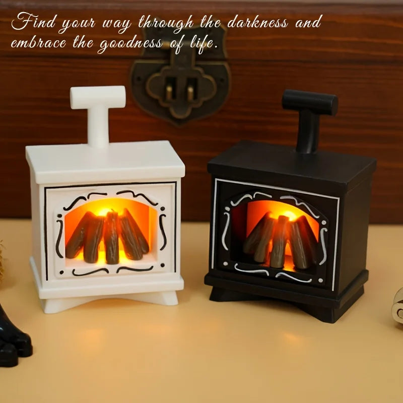 Miniaturowy kominek LED – dekoracja do domku dla lalek