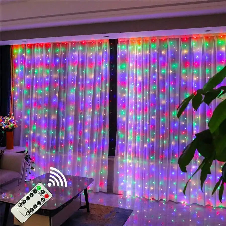 Kurtyna świetlna LED USB z pilotem – 8 trybów