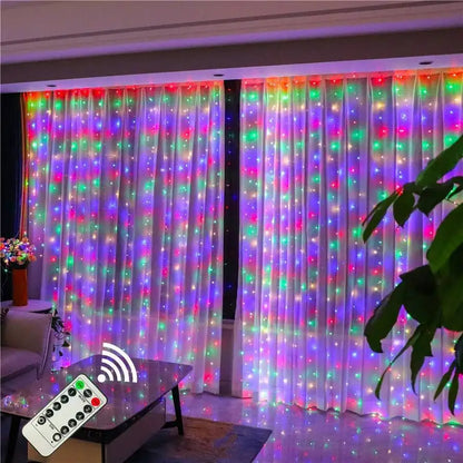 Kurtyna świetlna LED USB z pilotem – 8 trybów
