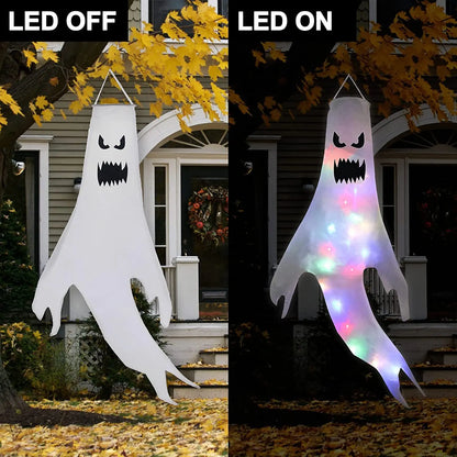 Wiszący Duch Halloween LED – Świecąca Ozdoba na Zewnątrz i Do Domu, 4 Warianty