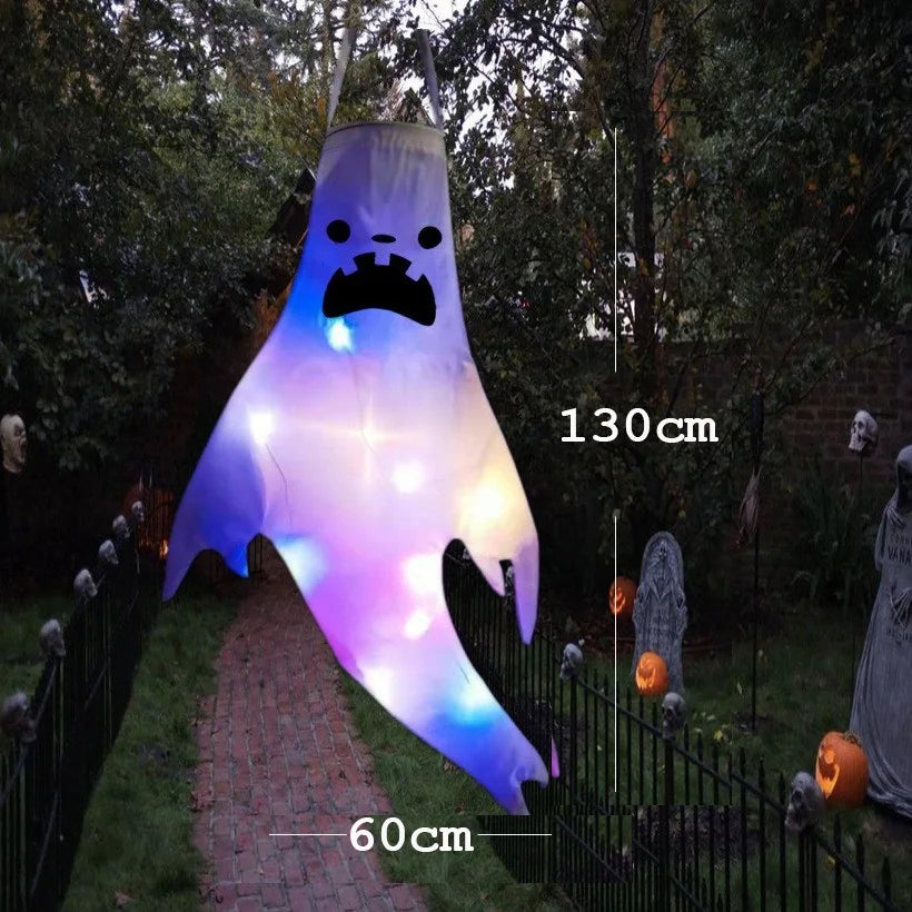 Wiszący Duch Halloween LED – Świecąca Ozdoba na Zewnątrz i Do Domu, 4 Warianty