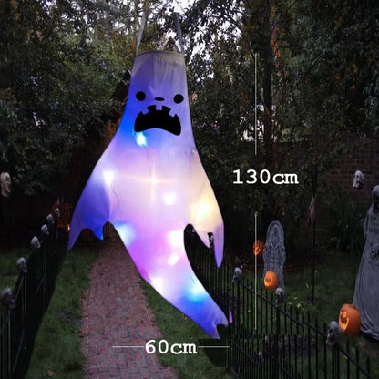 Wiszący Duch Halloween LED – Świecąca Ozdoba na Zewnątrz i Do Domu, 4 Warianty