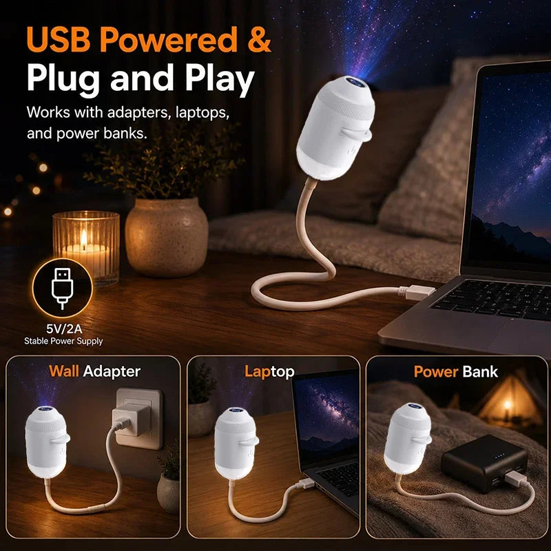 Projektor galaktyki 2 w 1 USB – lampka z wymiennymi wzorami