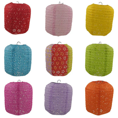 Papierowy Lampion Festiwalowy – Ażurowy, 15 cm lub 20 cm, 10 kolorów