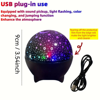 LINYILIGHT – projektor RGB gwiazd i Księżyca, USB