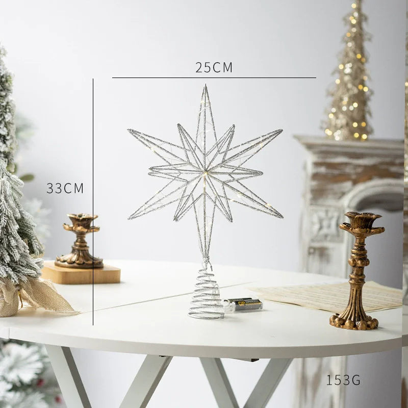 Gwiazda LED na czubek choinki – ozdoba na baterie