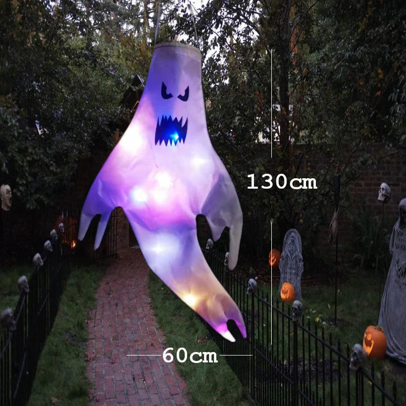 Wiszący Duch Halloween LED – Świecąca Ozdoba na Zewnątrz i Do Domu, 4 Warianty