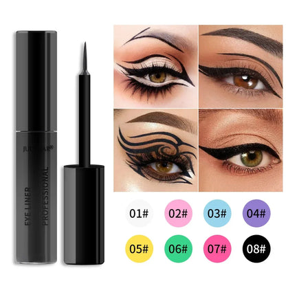 8 kolorów eyelinerów w płynie, wodoodporny, matowy makijaż
