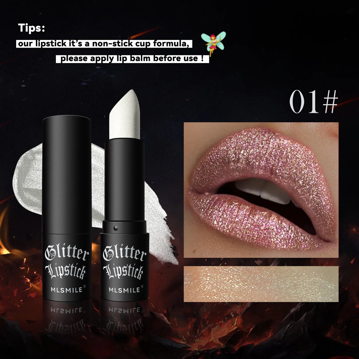 Brokatowa Szminka 7Colors Glitter – Wodoodporna Metaliczna