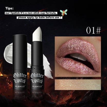 Brokatowa Szminka 7Colors Glitter – Wodoodporna Metaliczna
