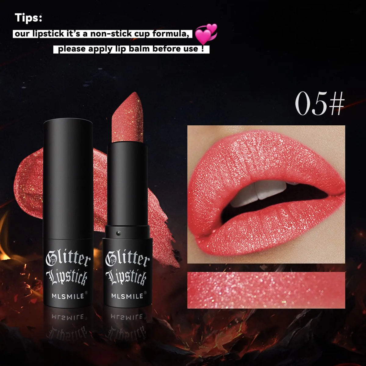 Brokatowa Szminka 7Colors Glitter – Wodoodporna Metaliczna