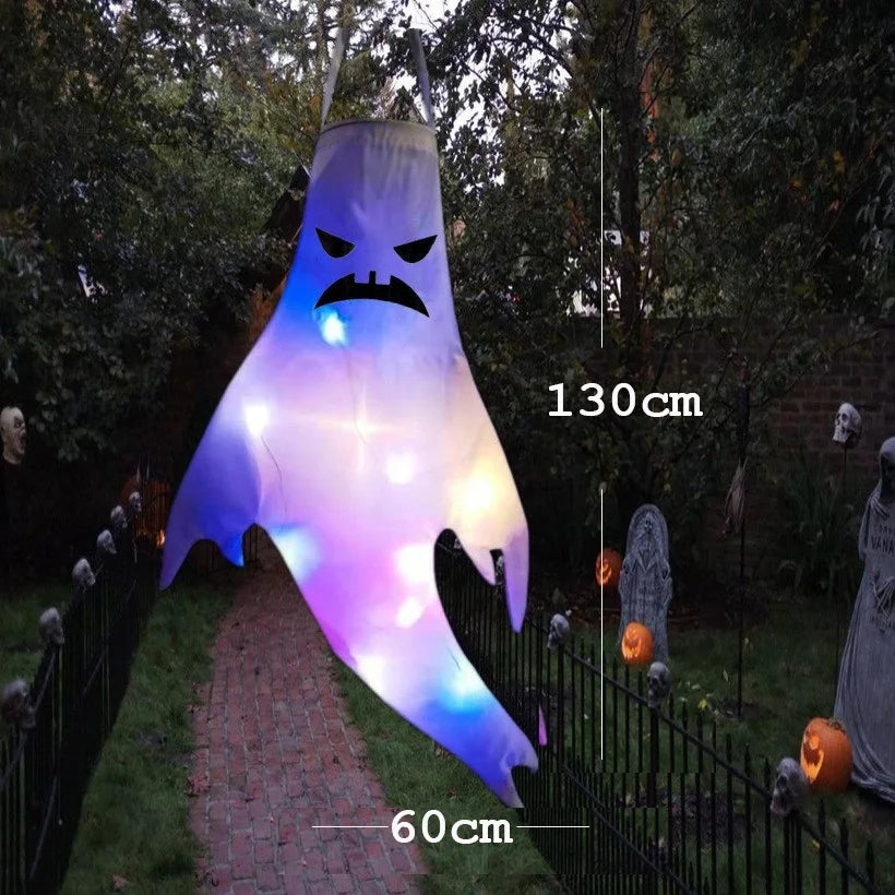Wiszący Duch Halloween LED – Świecąca Ozdoba na Zewnątrz i Do Domu, 4 Warianty