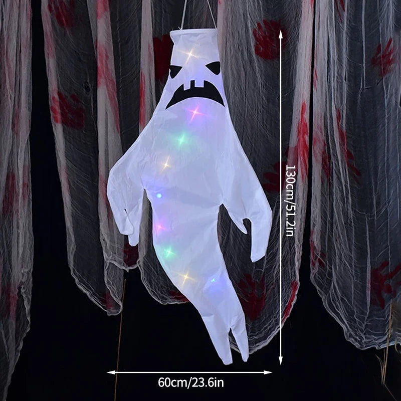 Wiszący Duch Halloween LED – Świecąca Ozdoba na Zewnątrz i Do Domu, 4 Warianty