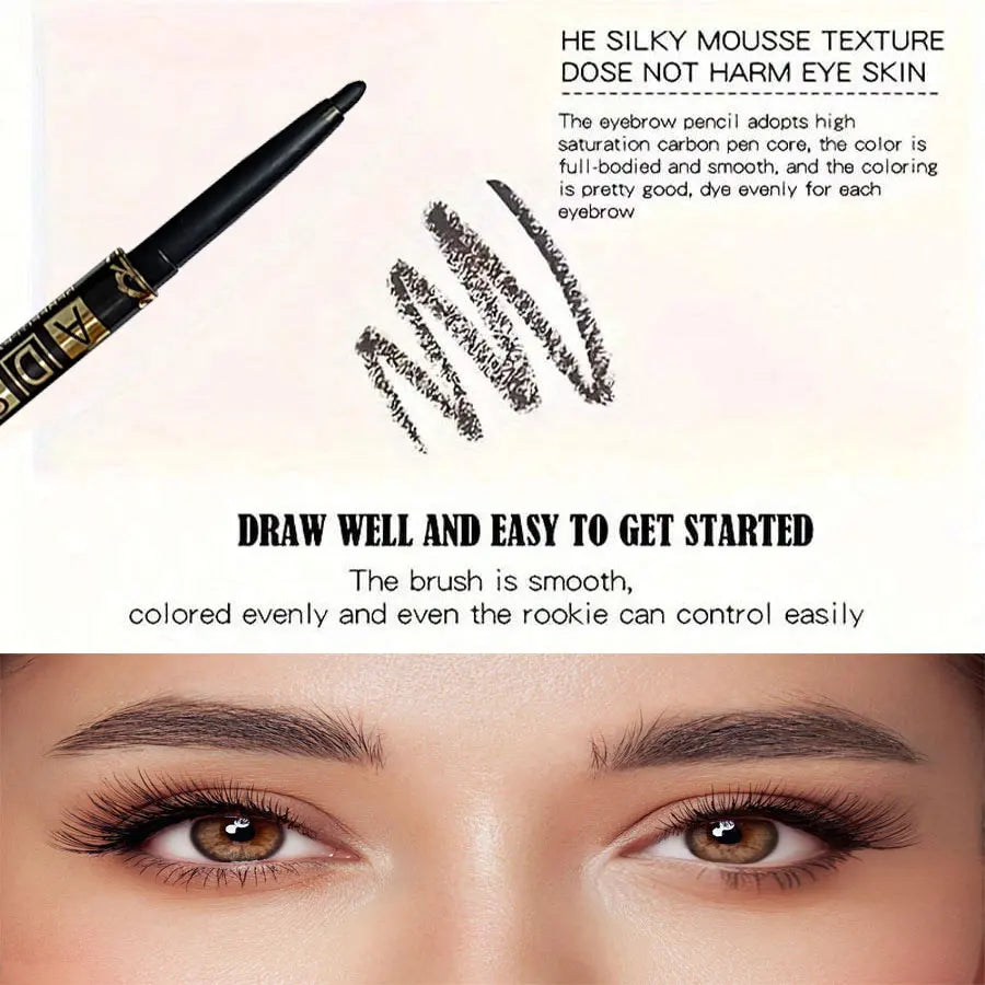 Wodoodporny eyeliner w kredce – czarny, długotrwały, zestaw 3 lub 9 szt.