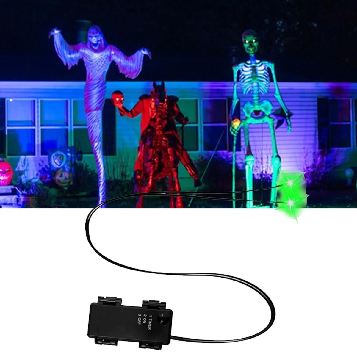 Świecące Oczy Halloween LED z Timerem – Dekoracja do Dyni, Czaszki, Nagrobka
