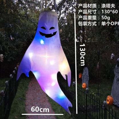 Wiszący Duch Halloween LED – Świecąca Ozdoba na Zewnątrz i Do Domu, 4 Warianty