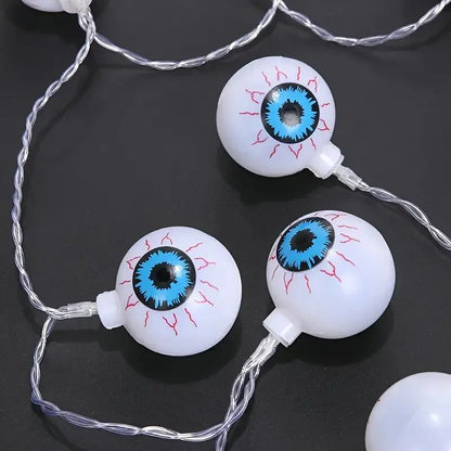 Lampki LED Halloween z Gałkami Ocznymi – Świecący Girland na Baterie 1,5m / 3m