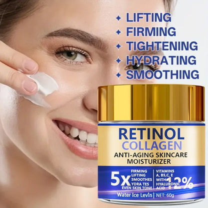 Krem do Twarzy Retinol i Kolagen 60g – Anti-Aging z Kwasem Hialuronowym