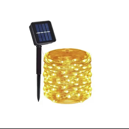 WPOSTAR – solarne lampki LED na druciku, 8 trybów