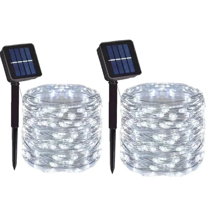 WPOSTAR – solarne lampki LED na druciku, 8 trybów