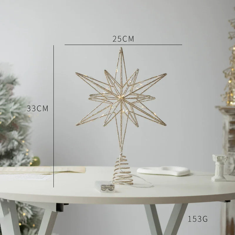 Gwiazda LED na czubek choinki – ozdoba na baterie