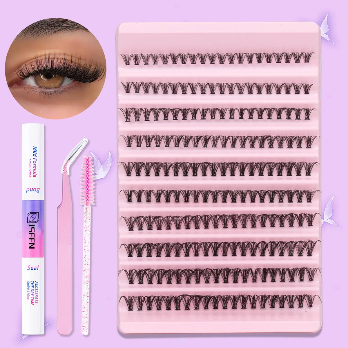 Zestaw do Rzęs DIY Lash Clusters – Efekt Przedużania w Domu