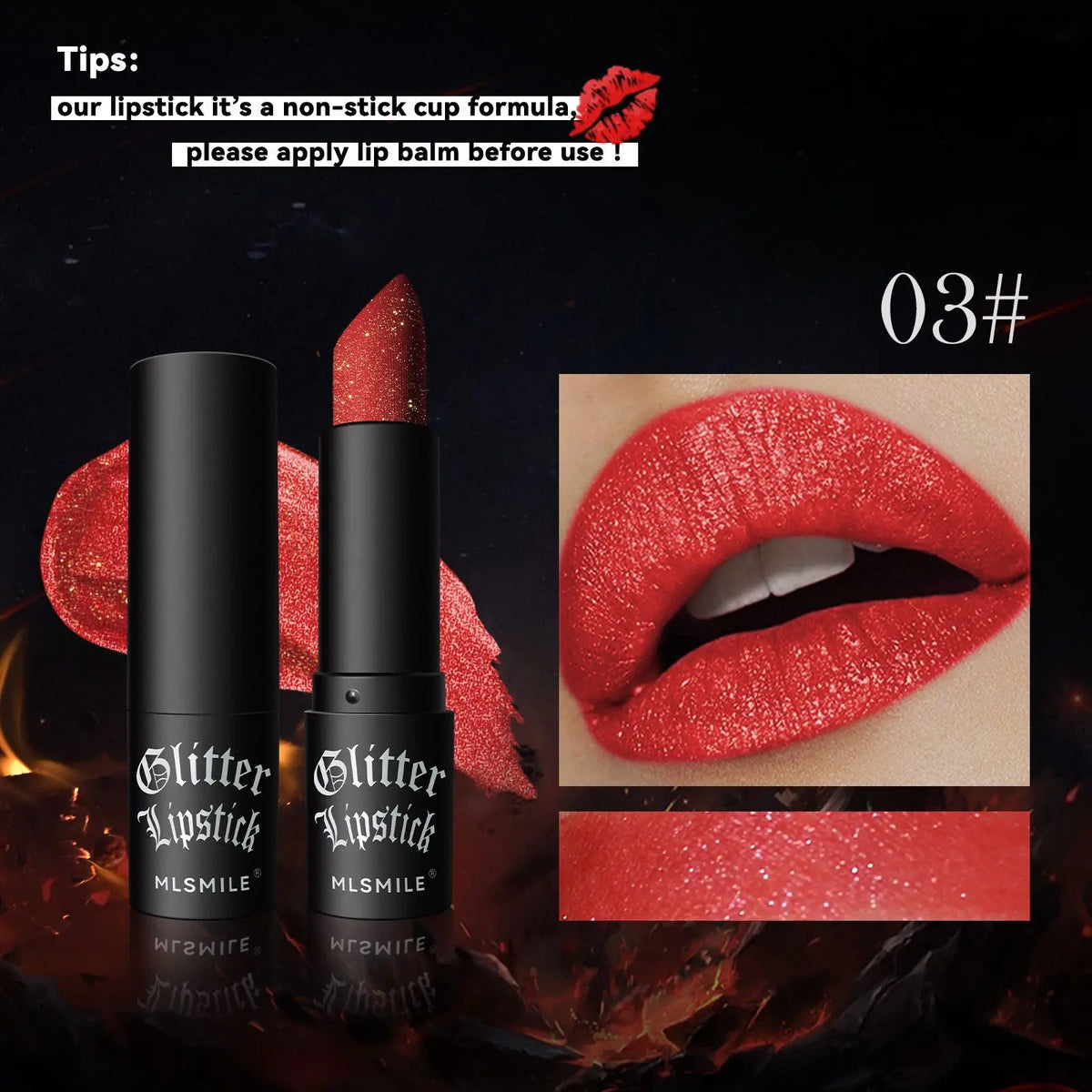 Brokatowa Szminka 7Colors Glitter – Wodoodporna Metaliczna