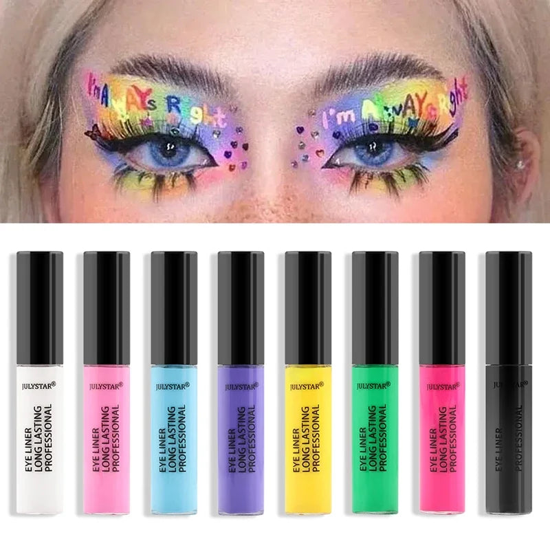 8 kolorów eyelinerów w płynie, wodoodporny, matowy makijaż