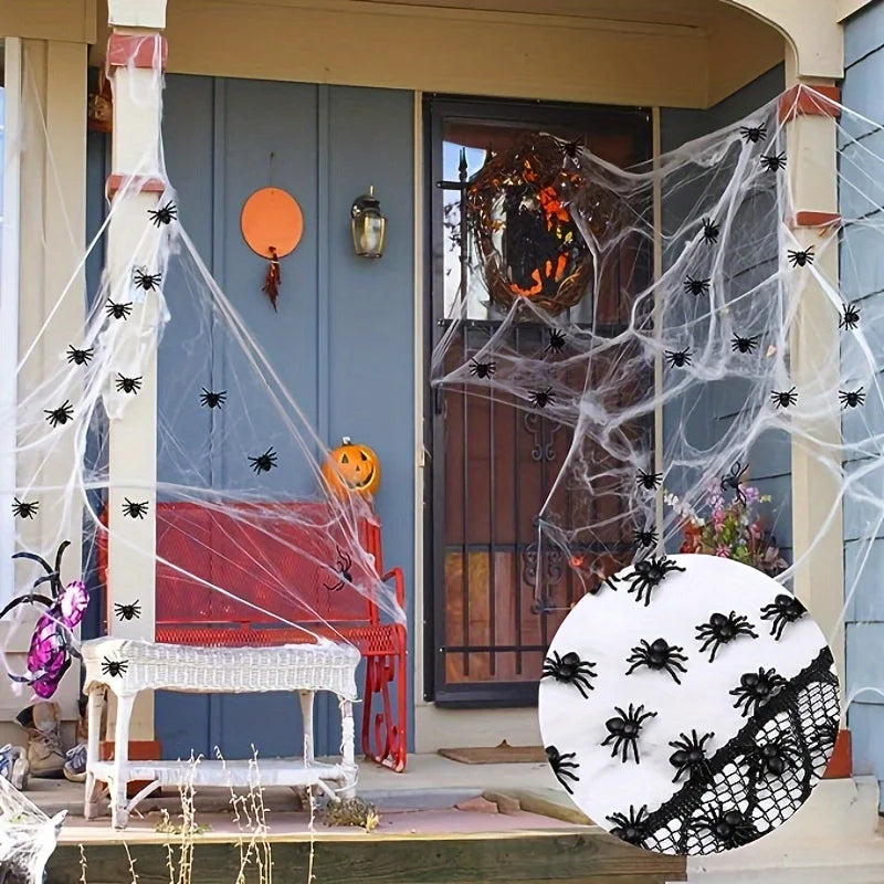Realistyczne Plastikowe Pająki Halloween – Zestaw 50 lub 100 szt.