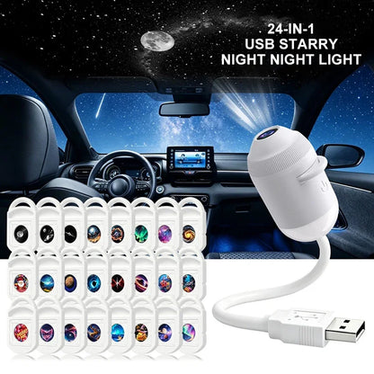 Projektor galaktyki 2 w 1 USB – lampka z wymiennymi wzorami