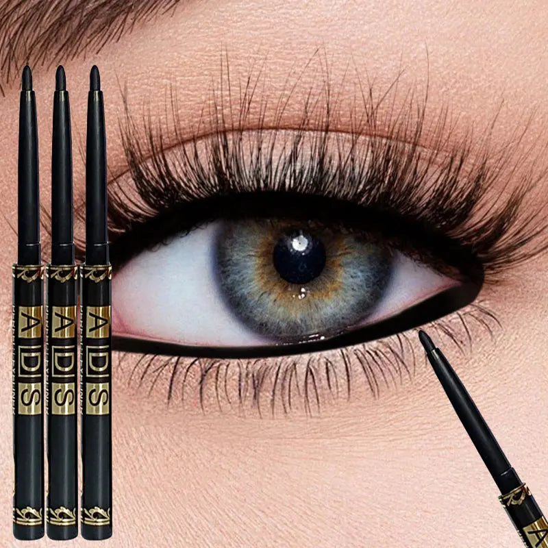 Wodoodporny eyeliner w kredce – czarny, długotrwały, zestaw 3 lub 9 szt.