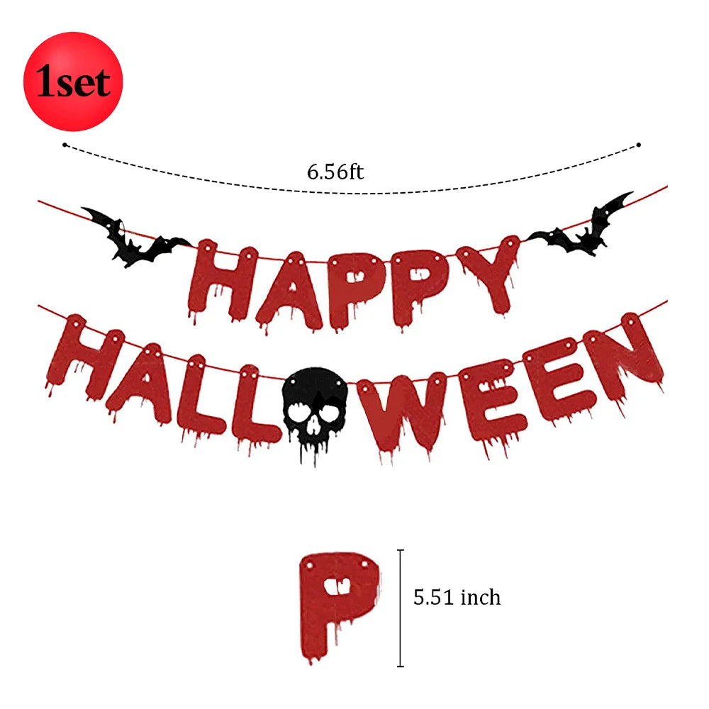 Girlanda Halloween z papieru – zakrwawione noże i dekoracje w stylu horroru