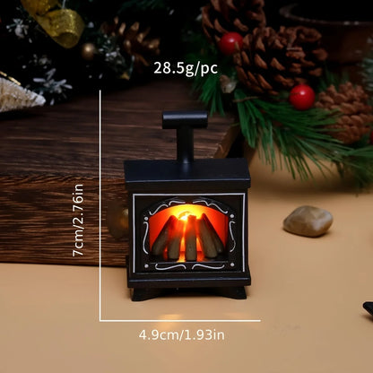 Miniaturowy kominek LED – dekoracja do domku dla lalek