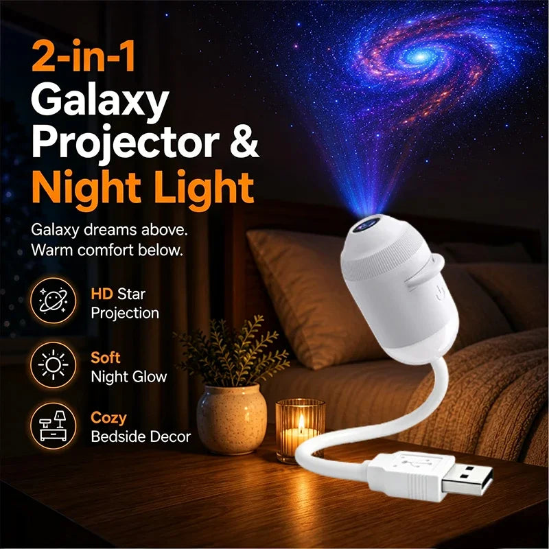 Projektor galaktyki 2 w 1 USB – lampka z wymiennymi wzorami