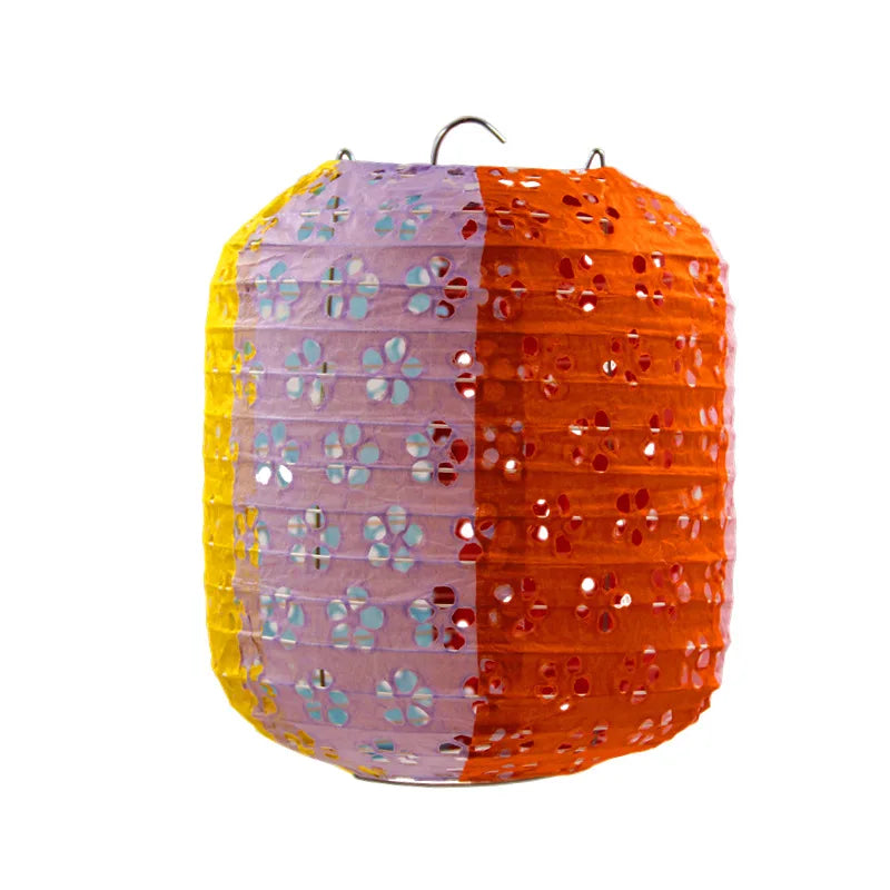Papierowy Lampion Festiwalowy – Ażurowy, 15 cm lub 20 cm, 10 kolorów
